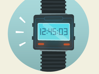 Wrist Watch alarm buttons casio circle clock digits glow numbers old school oldschool retro vector watch wrist watch