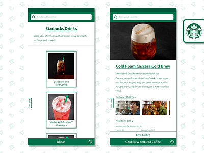 Starbucks App UI Redesign app coffee redesign starbucks ui user interface ux