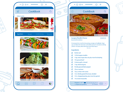 CookBook the receipe sharing app app appetizer cook cookbook food omnomnom receipe sharing ui