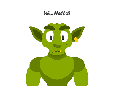 Hello Goblin cartoon character ears goblin green hello illustration yoda