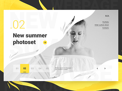 Concept webpage for photographer