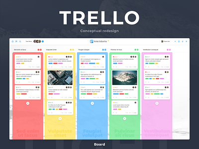 Trello. Conceptual redesign. Light. Board.