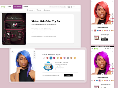 Virtual Hair Coloring ar design hair coloring ui uiux xd design