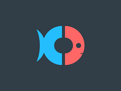 Herefish fish illustration logo magnet outline
