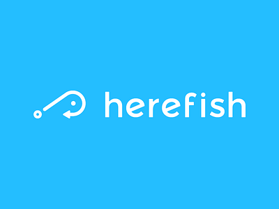 Herefish Final brand fish illustration logo mark