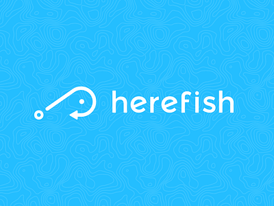 Herefish brand fish fishhook illustration logo