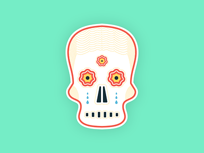 Muertos illustration muertos skeleton skull sticker
