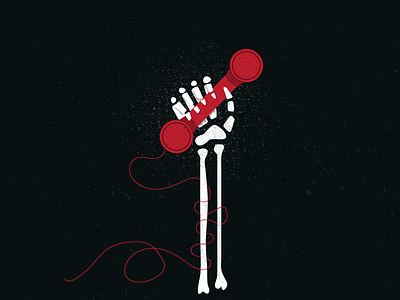 Death of the Cold Call blog calling halloween illustration phone skeleton