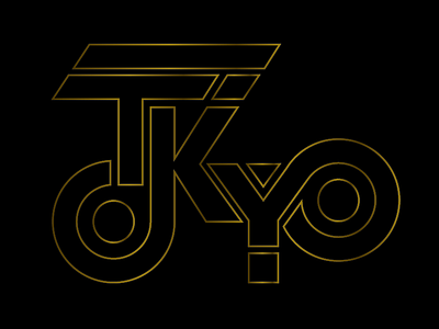 Tokyo Typo art black design gold graphic typography