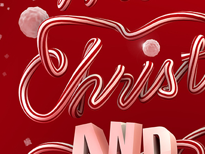 Merry Typo Christmas art artwork candy christmas merry photoshop red render snow typo typography white