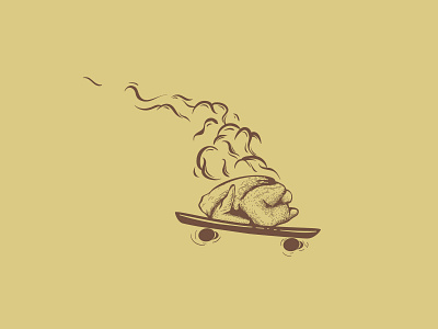 chicken skate animation app branding chicken design drawing flat icon illustration lettering logo retro skate skateboard smoke typography ui ux vector vintage