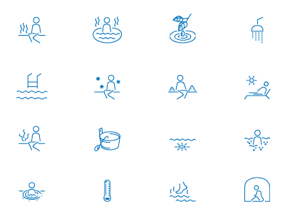 Sauna and bath icons set