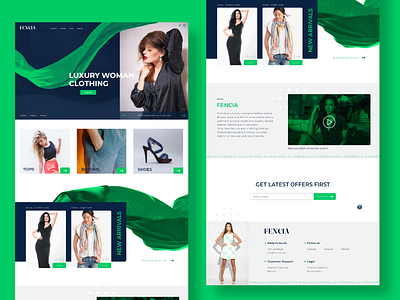 Fencia web page design branding fachion design fashion graphic design landing page design logo ui webdesign