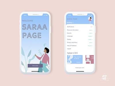 Setting page illustration iphonedesign page pastel colours setting ui ui ux design