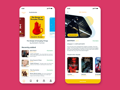 Book discovery app @ui @ux app audiobook book books discovery onlinebooks sketchapp