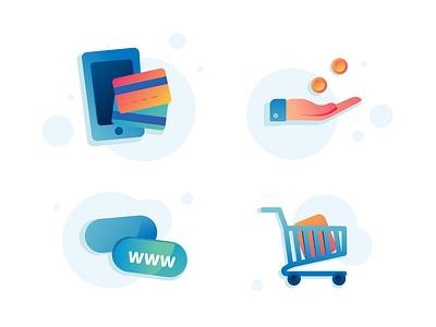 Online Payments Icons card cart graphics icon icons mobile online packaging payment request vector