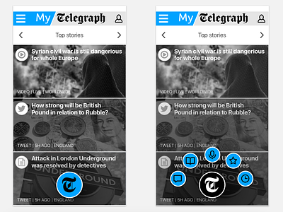 My Telegraph - iOS UI Concept apple application concept ios my telegraph news newspaper telegraph user interface