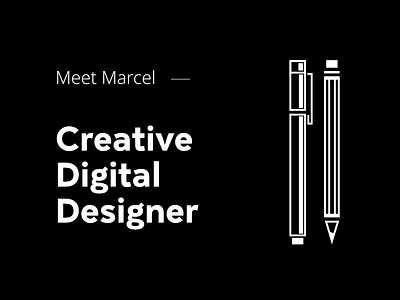 Meet Marcel - Self Identity drawing freelance icon identity pen pencil self promotion vector visual style