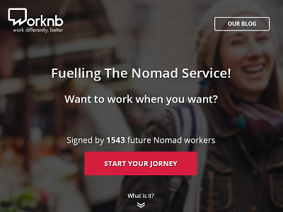 Worknb Teaser Landing Page design landing page microsite nomad remote teaser user interface webdesign worknb