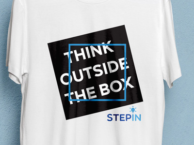 Out of the box - t-shirt - concept box creative merchandise mockup out of the box quote thinking tshirt vector