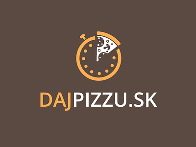 Dajpizzu Logo Shot dajpizzu delivery icon identity logo open sans pizza pizza slice shot startup stopwatch šupšuppizza