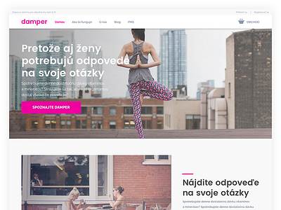 Damper Homepage blog content content platform damper home page landing page ui user interface ux women