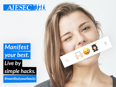 Manifest your hacks - Key visual aiesec concept emoji hacks key visual manifest young young lions