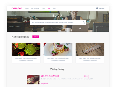 Damper Caregory Preview blog category content damper platform user interface website woman