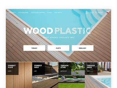 Dribbble Woodplastic Homepage homepage landing page plastic terace user interface web website wood