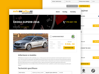 Auto za kačku - Detail adobe xd auto car detail page leasing operational leasing ui user experience user interface