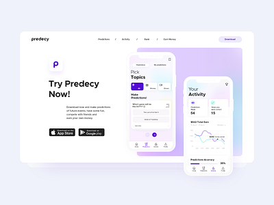 Predecy | Landing Page UX/UI (Freebie)