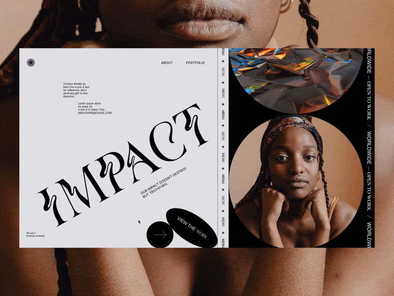Impact Studio / Web Design animation design interaction design interface layout photography studio typography ui ux web design website