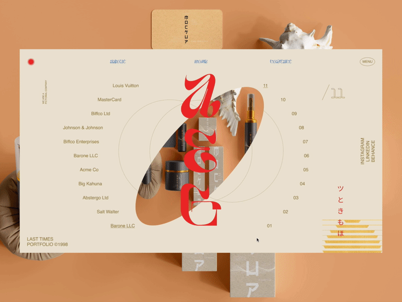 "AEG: Time" Portfolio Website Concept