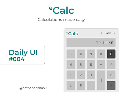 E-Calc - #004 - Daily Ui - Calculator