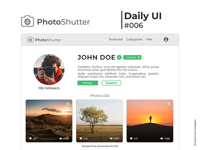 Daily Ui 006 - Social Profile