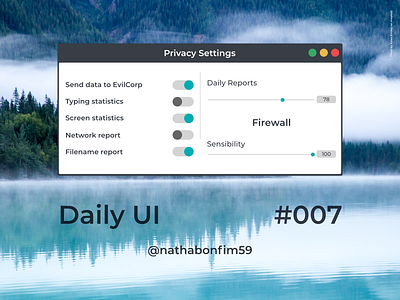 Settings - Daily UI - 007 007 dailyui privacy setting ui concept