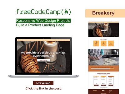 Breakery - FCC - Product Landing Page bakery freecodecamp landing page