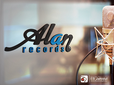 alan records Logo bd records studio bd records studio branding design designer icon illustration illustrator lettering logo logo design records studio logo symbol