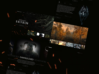 Elder Scrolls V Skyrim Concept bethesda black concept design figma game interface landing page rpg skyrim ui website