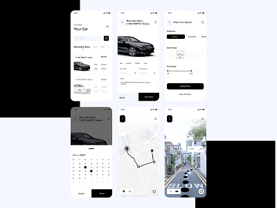 Car Rental App app auto black car card cart concept dealer design dribbble figma interface ios minimal minimal style rental ui ux uı
