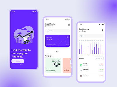 Mobile Banking App app banking app concept design finance app financial fintech mobile apps mobile bank mobile ui money wallet