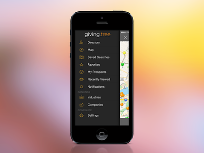 Main Menu Drawer iOS app drawer ios menu mobile nav ui