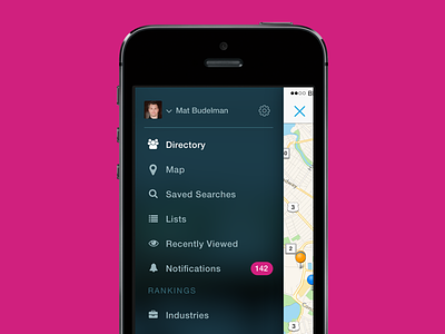 iOS side navigation (WIP) ios iphone menu navigation side-nav