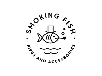 Logo Smoking Fish fish logo logotype pipe