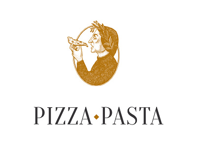 Logo for italian cafe "Pizzapasta" cafe identity italy logo logotype pasta pizza portrait