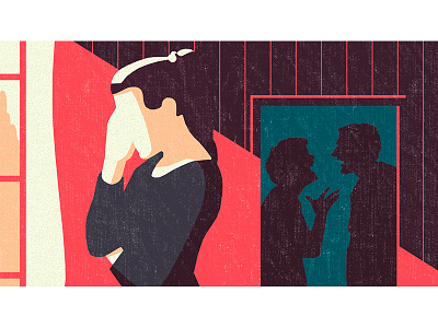 Illustration for the article about AIDS color flat girl illustration