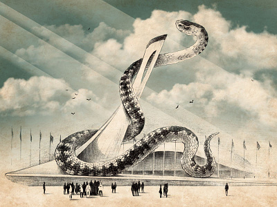 Olympic Snake animal bird bw drawing illustration olympic sky snake sochi summer