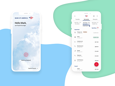 iPhone Bank of America App app design ui ux