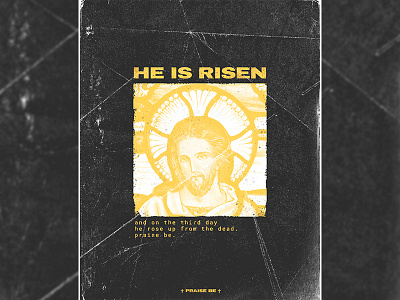 He is risen easter texture typography