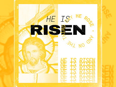 He is risen v2 easter texture typography